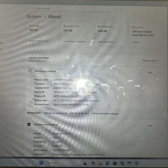 Pink Microsoft Surface Laptop - Picture 6 of 7